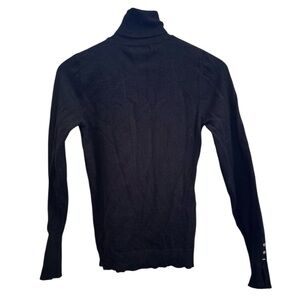 Love Tree Classy Black Turtleneck Sweater with Gold Detail